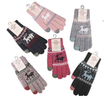 Women Winter Warm Mitten Knitted Gloves Acrylic Jacquard Gloves Women Mitten Gloves